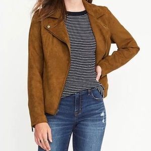 Suede Knit Moto Jacket